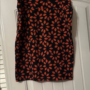 LuLaRoe Black and Orange Geometric Pencil Skirt